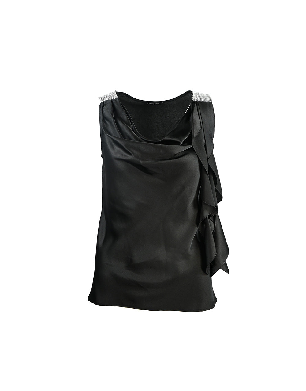 Regata preta com detalhes no ombro