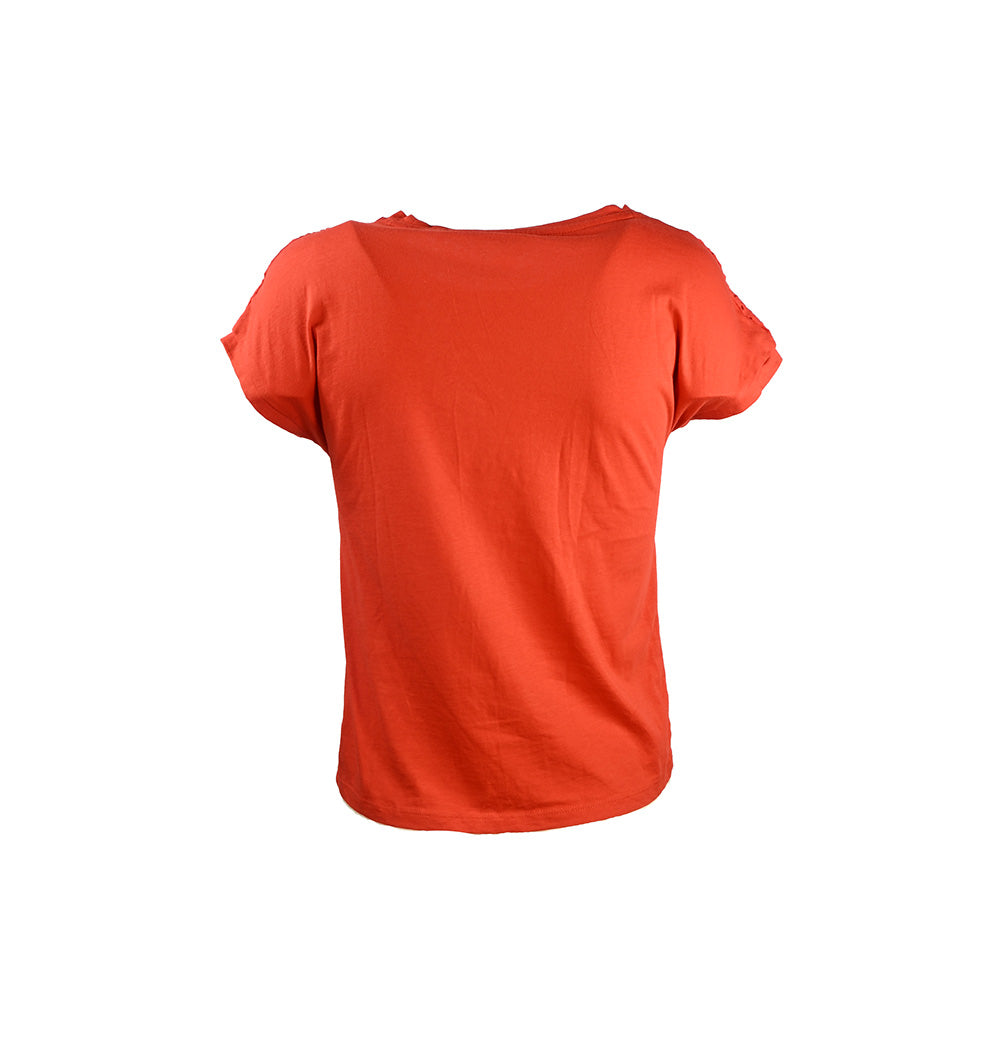 Camiseta laranja de manga curta