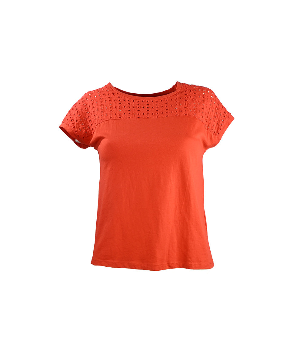 Camiseta laranja de manga curta