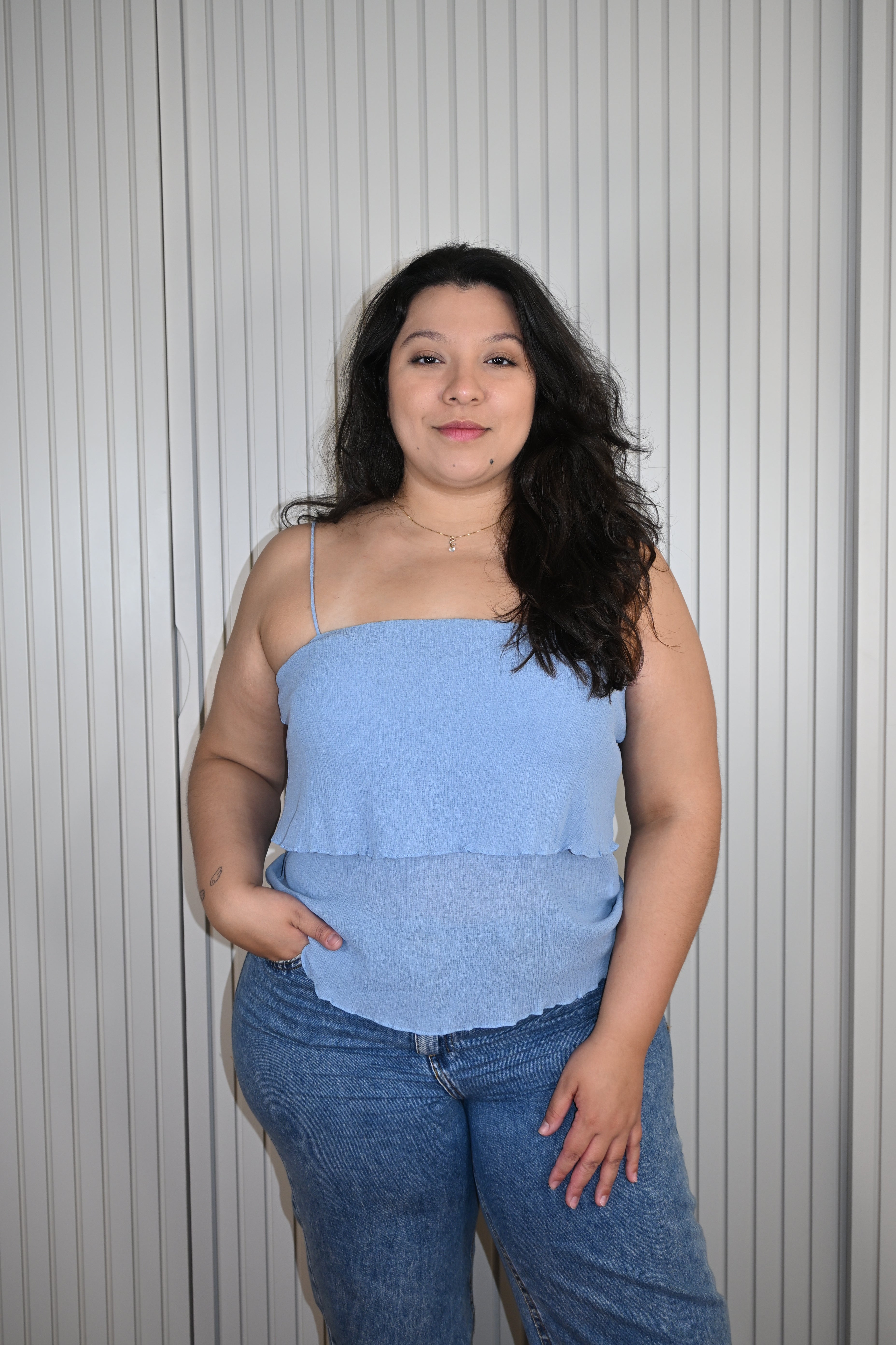 Regata Azul Clara com Babado
