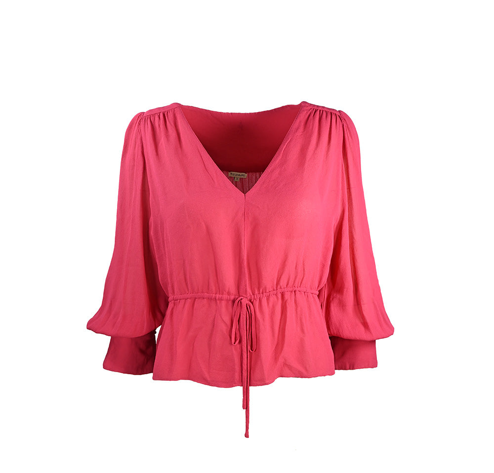 Blusa rosa com mangas 3/4