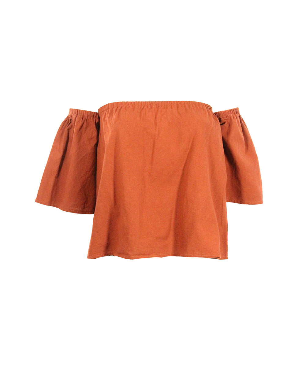 Cropped Laranja Ombro a Ombro