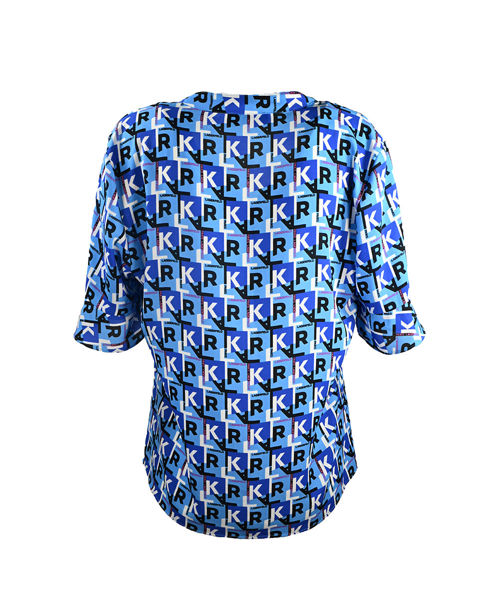 Blusa azul com estampa KL