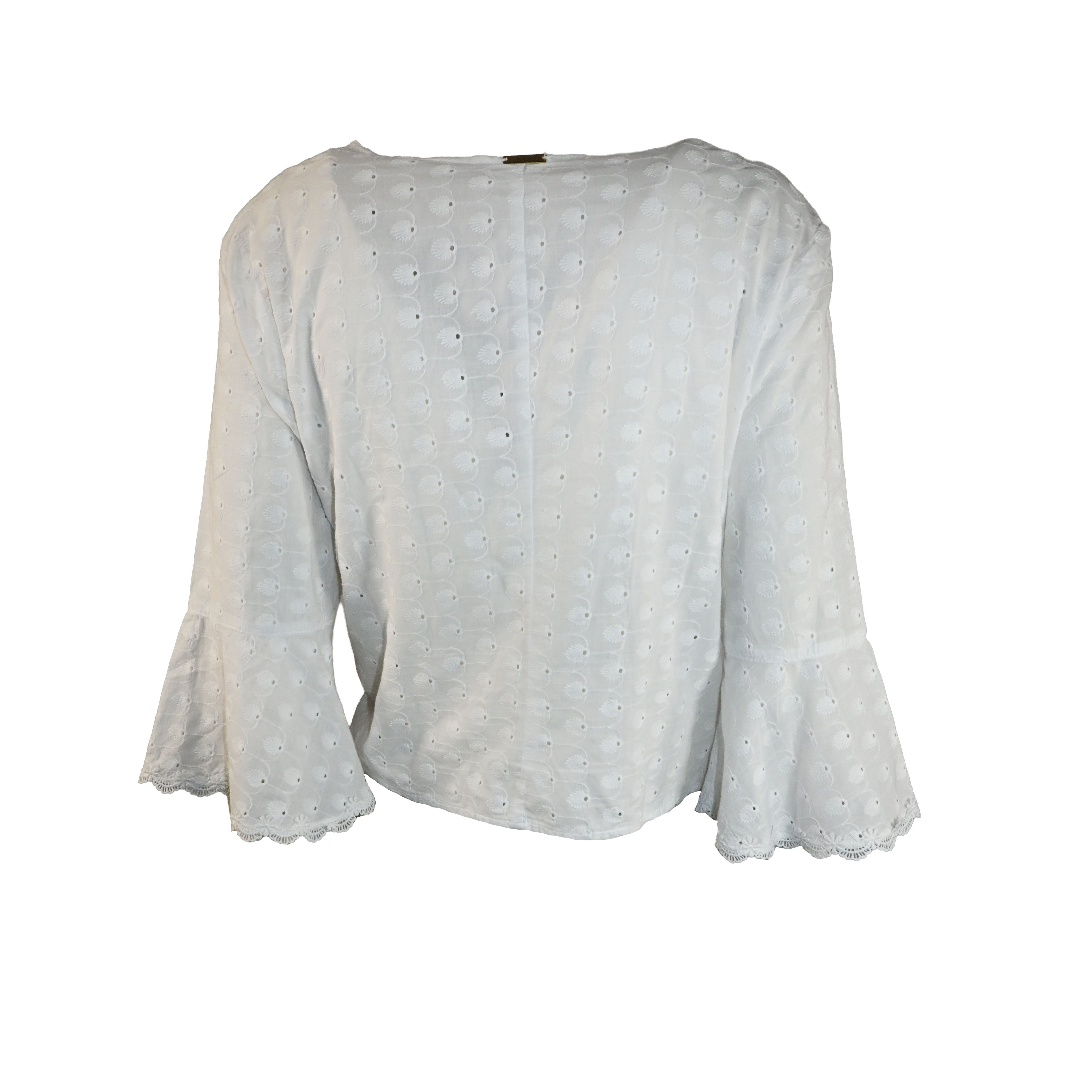 Blusa branca laise com amarração
