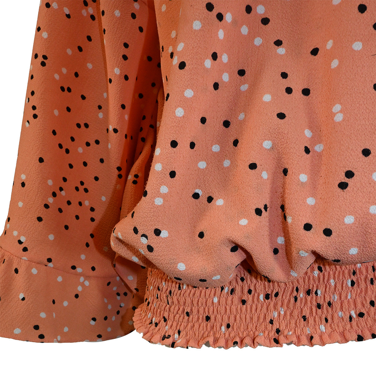 Blusa laranja com poá