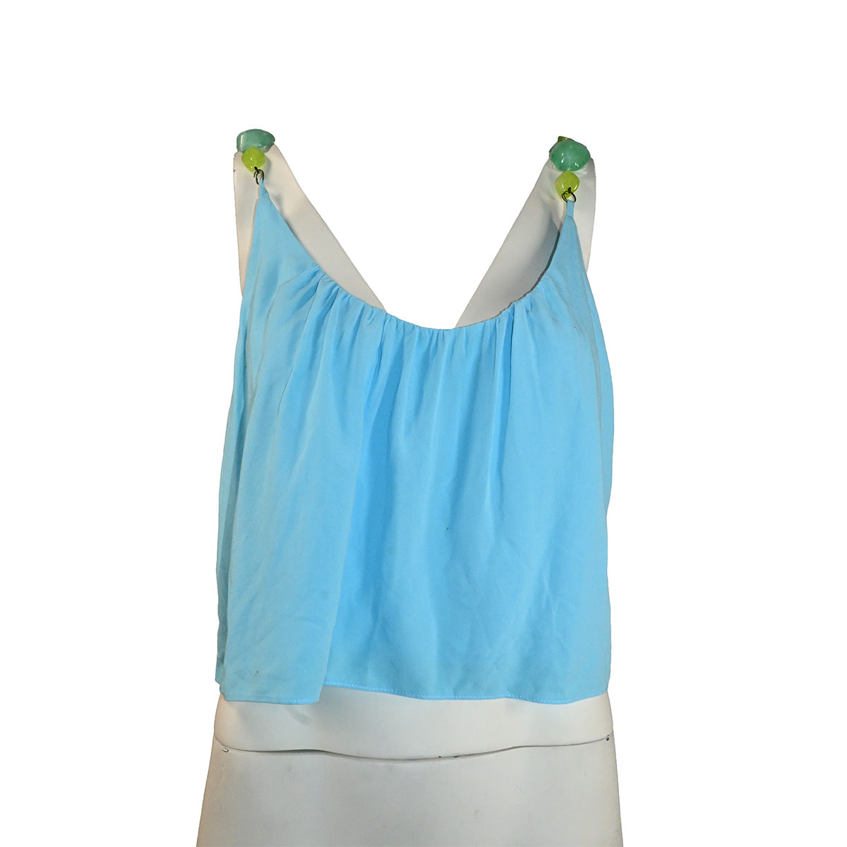 Cropped azul claro com pedras