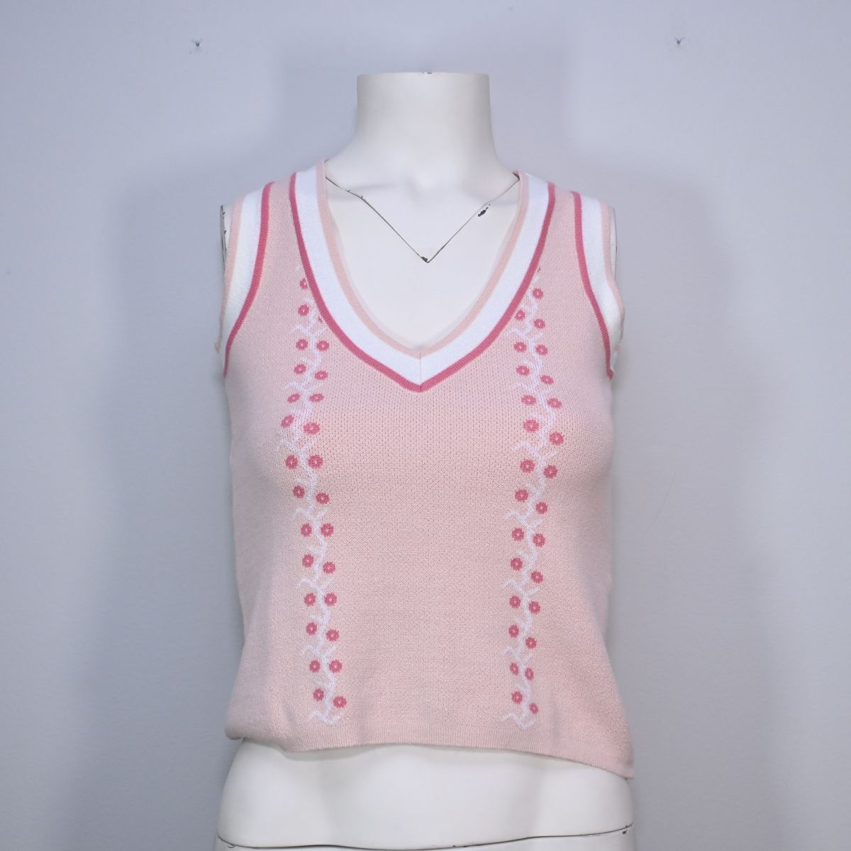 Regata de malha rosa floral