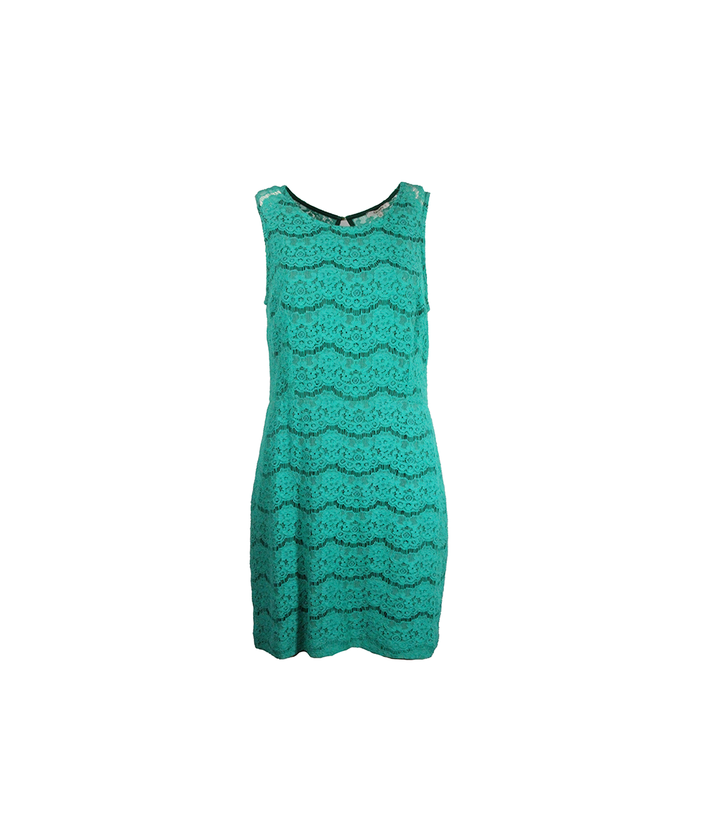 Vestido Curto Verde de Renda