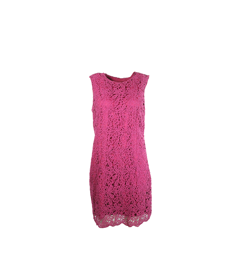 Vestido Curto Rosado de Renda