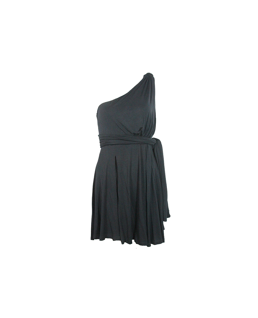 Vestido Curto Preto Com Um Ombro Só