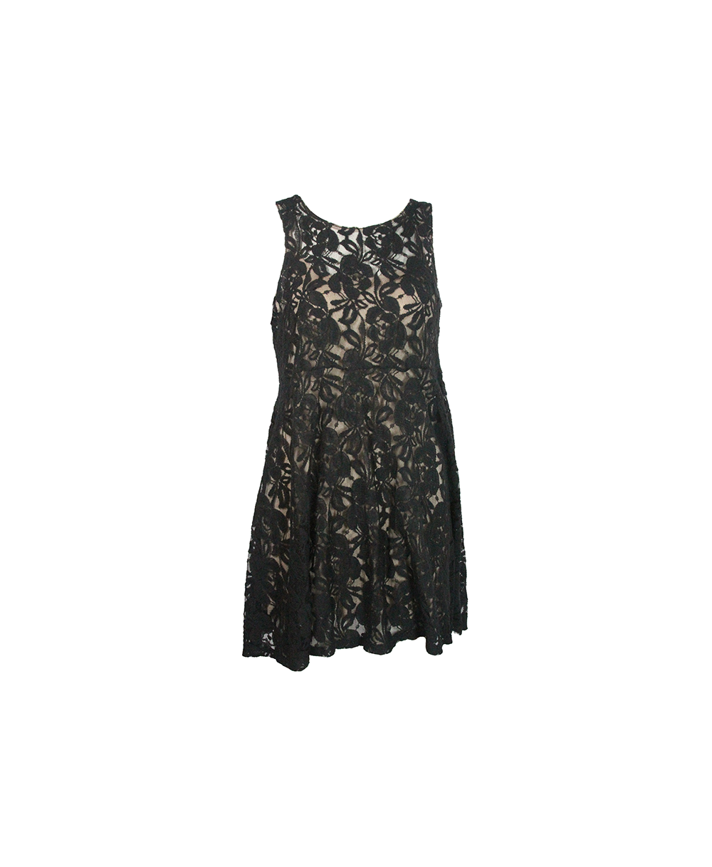 Vestido Curto Preto de Renda