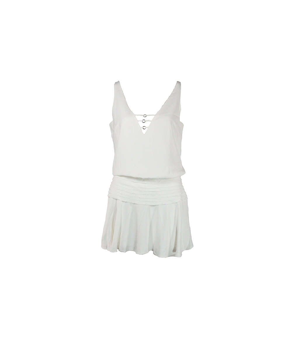Vestido Curto Branco com Costas Abertas