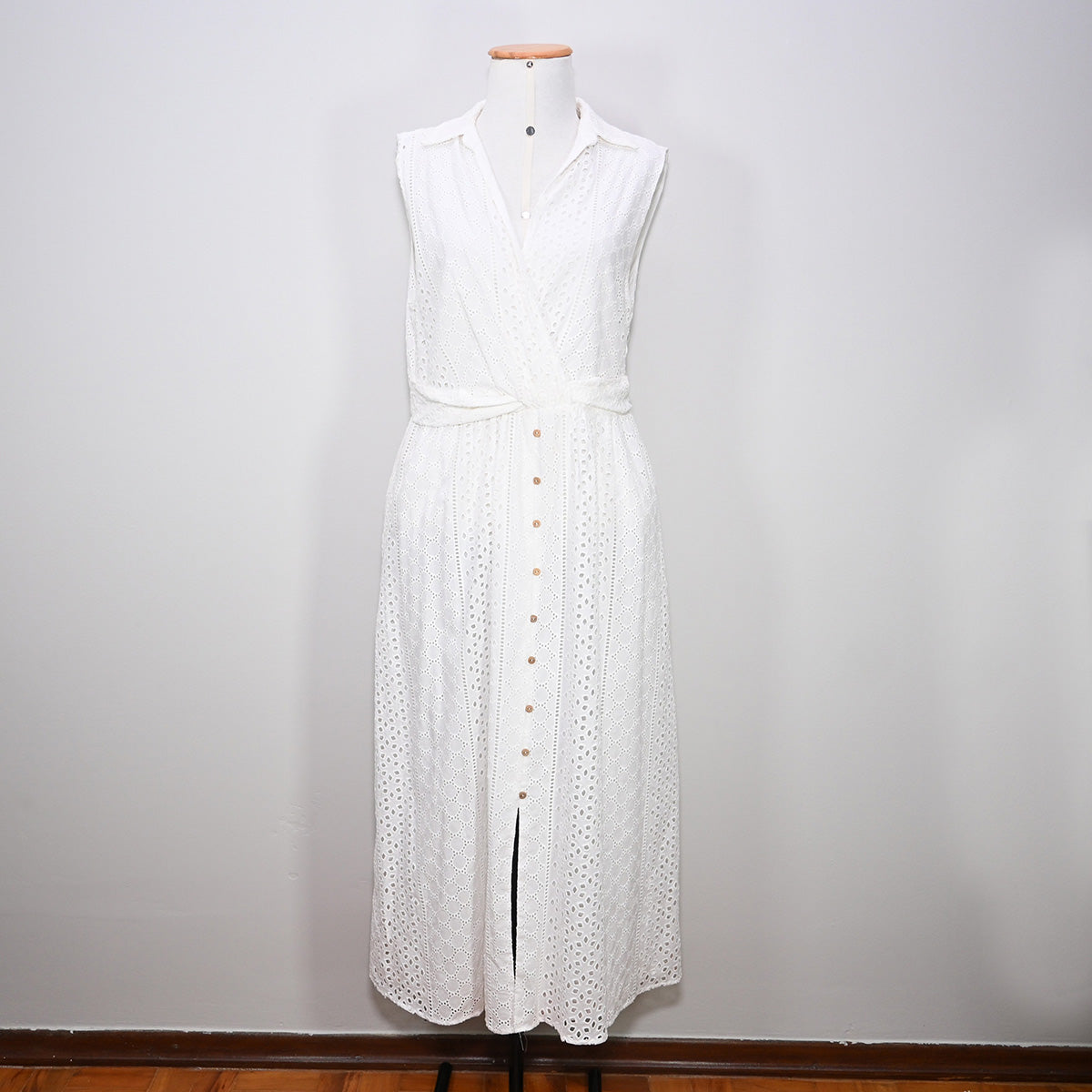 Vestido longo branco de laise