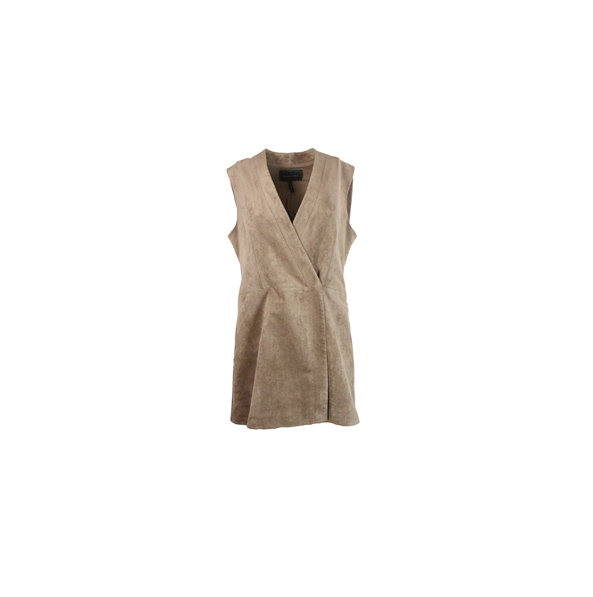 Vestido Curto Bege de Camurça