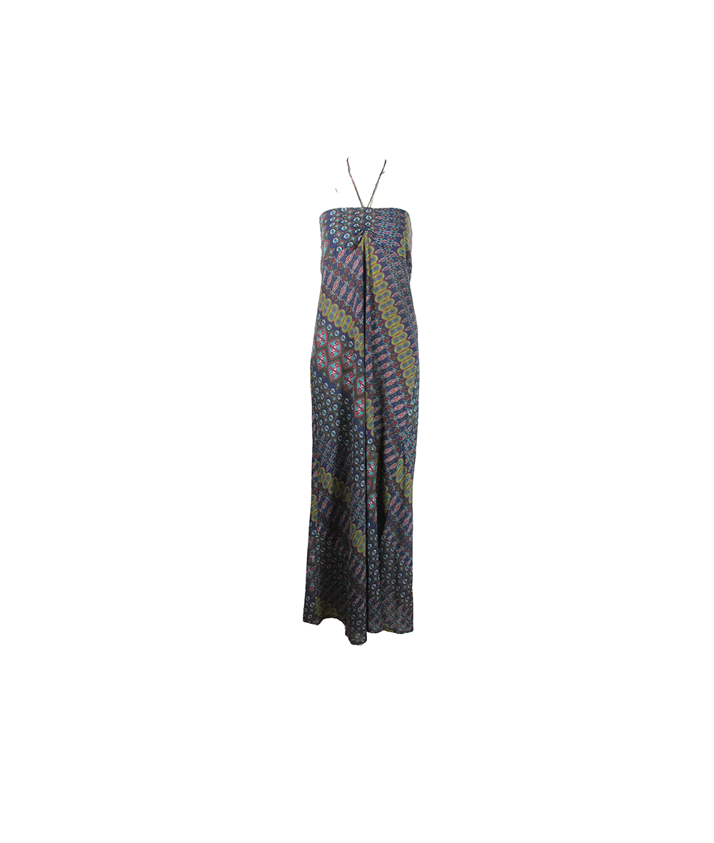 Vestido Longo Estampado Frente Unica