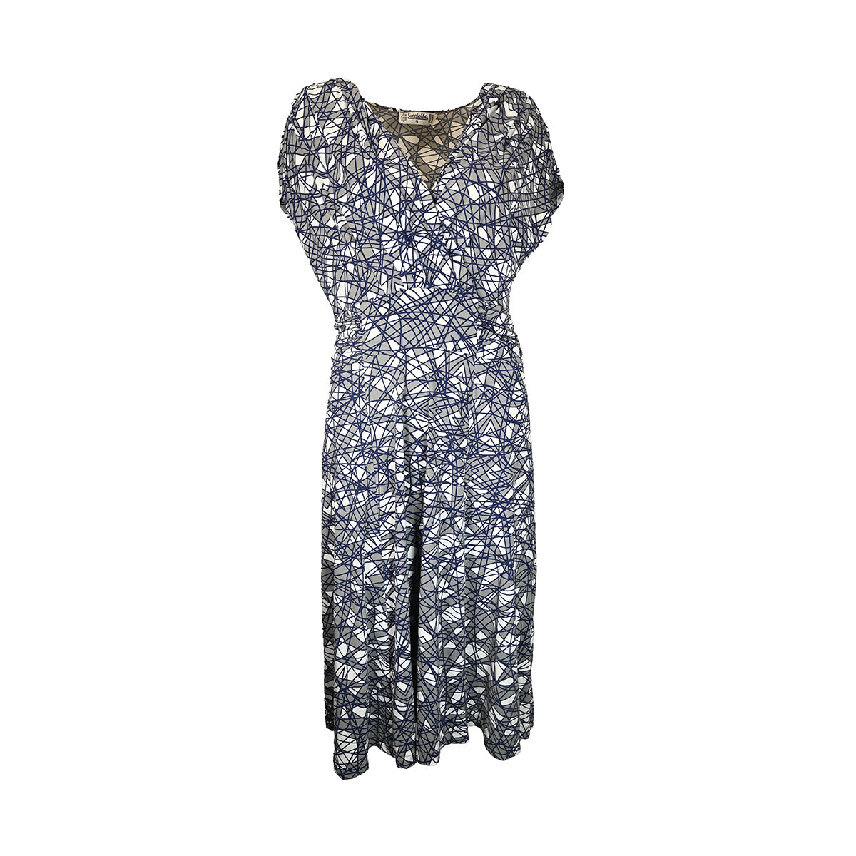 Vestido curto com estampa de rabiscos