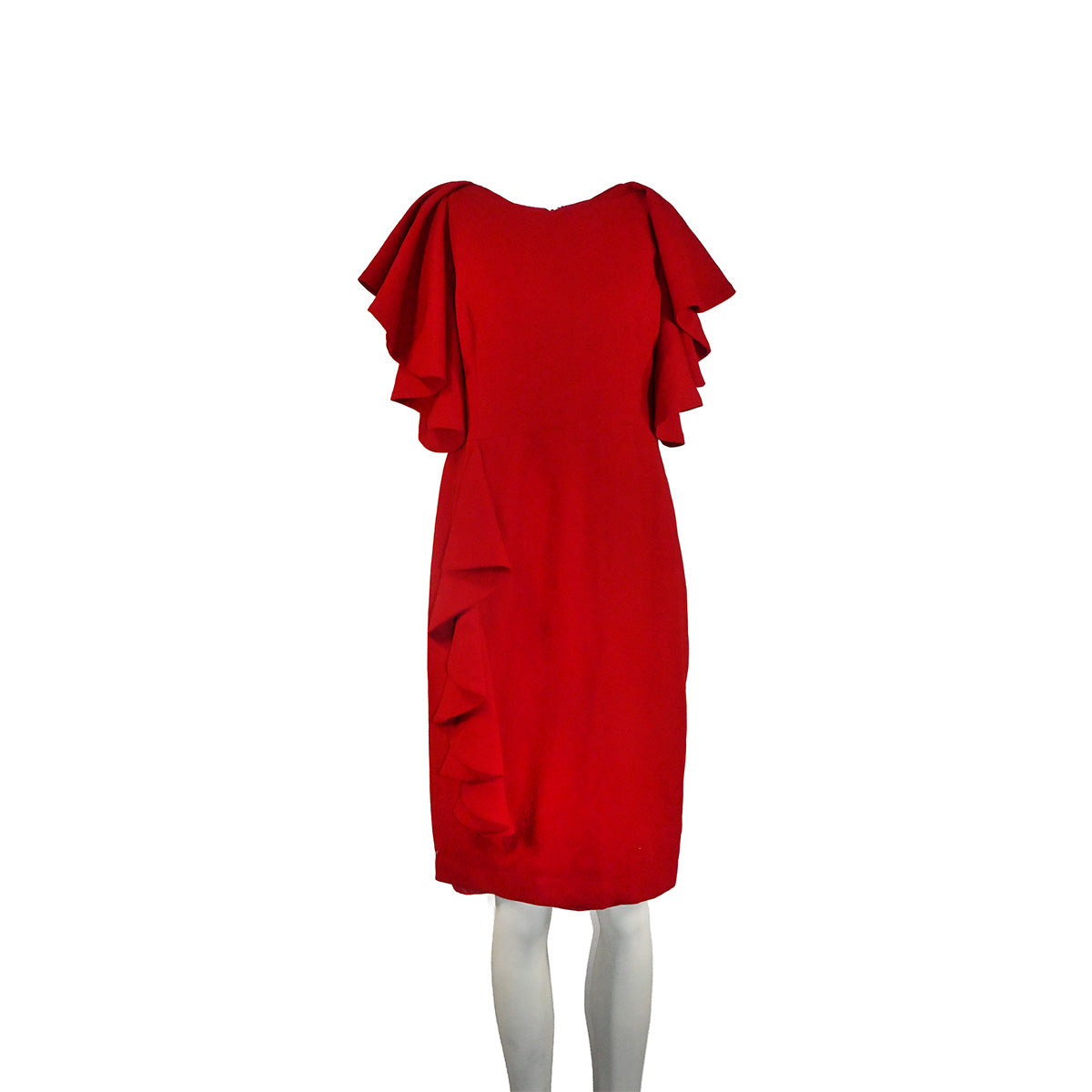 Vestido curto vermelho com babados