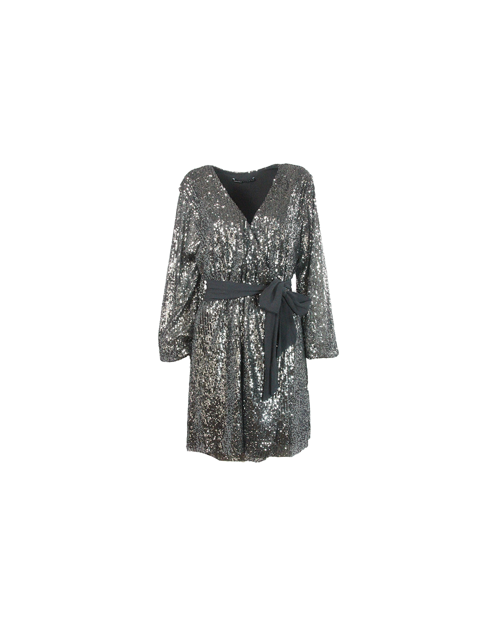 Vestido Curto de Paetê Cinza