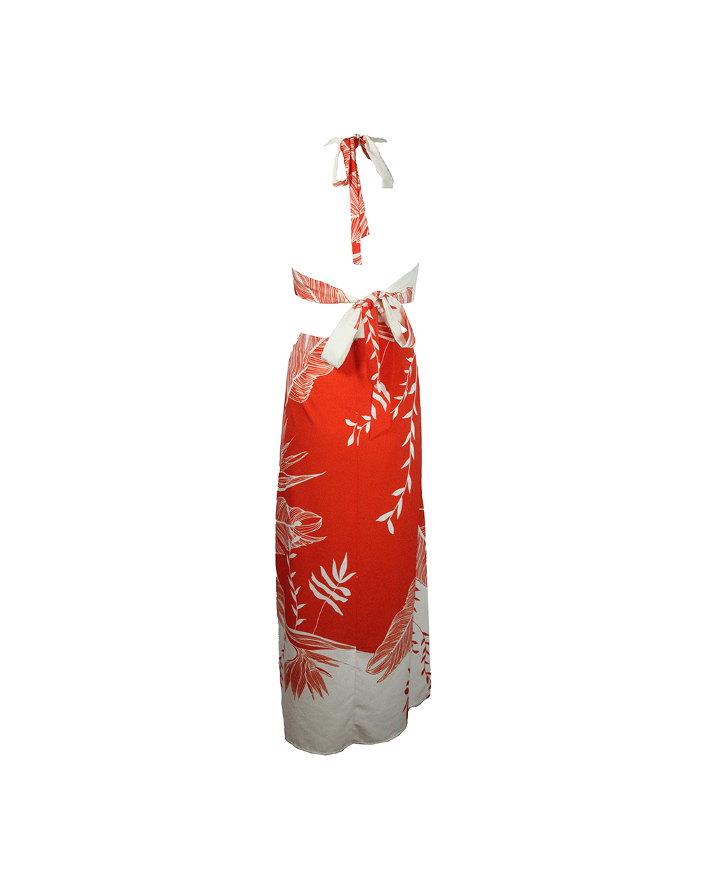 Vestido Longo Branco e Veremlho