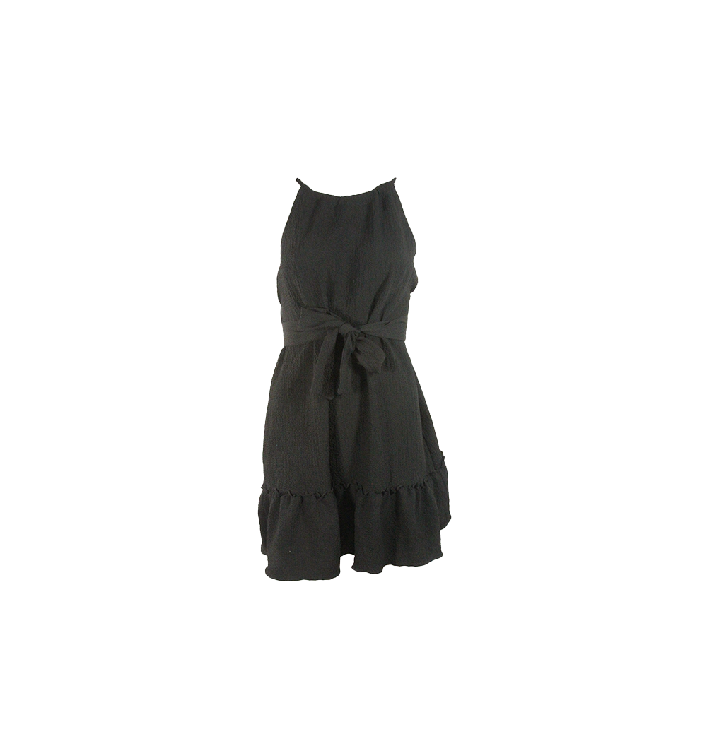 Vestido Curto Preto com Cinto