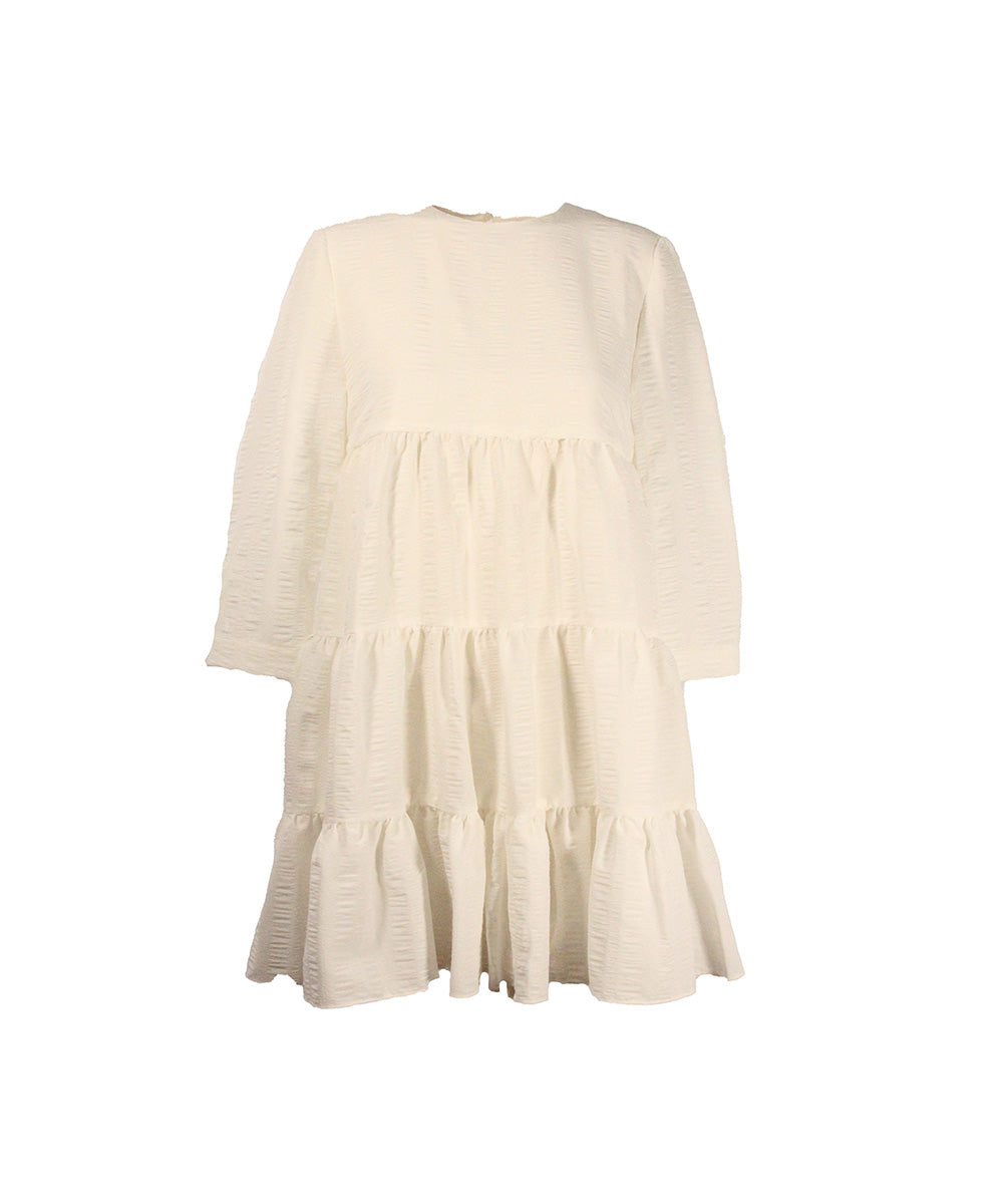 Vestido Curto Branco com Mangas 3/4