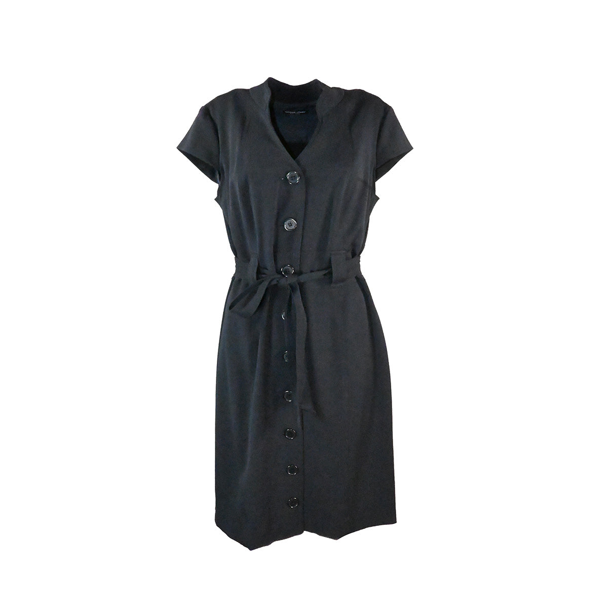 Vestido preto com botões frontais