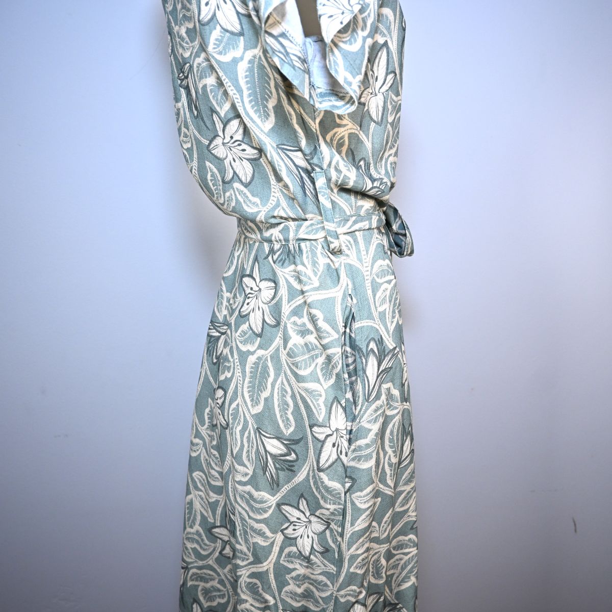 Vestido longo floral verde