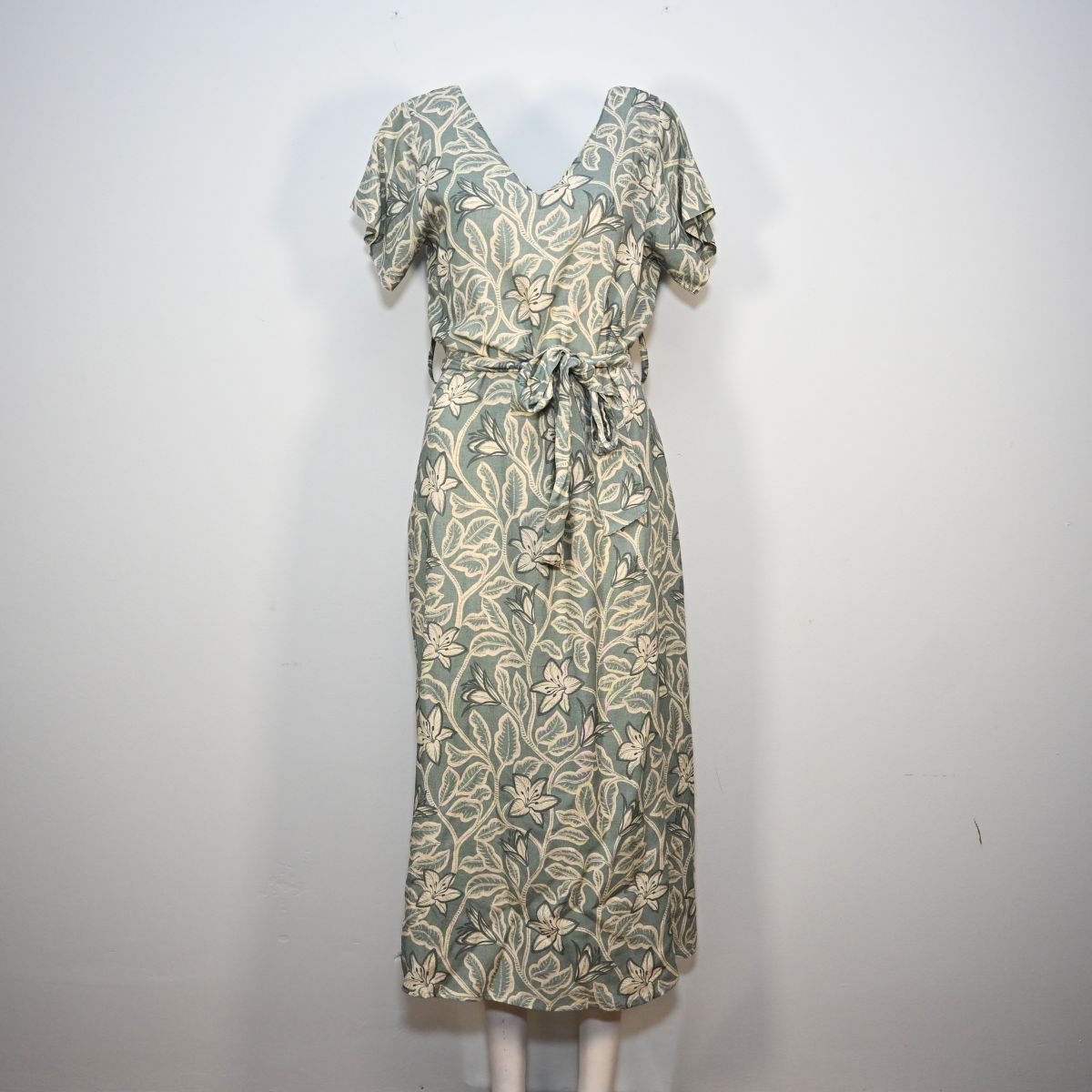 Vestido longo floral verde