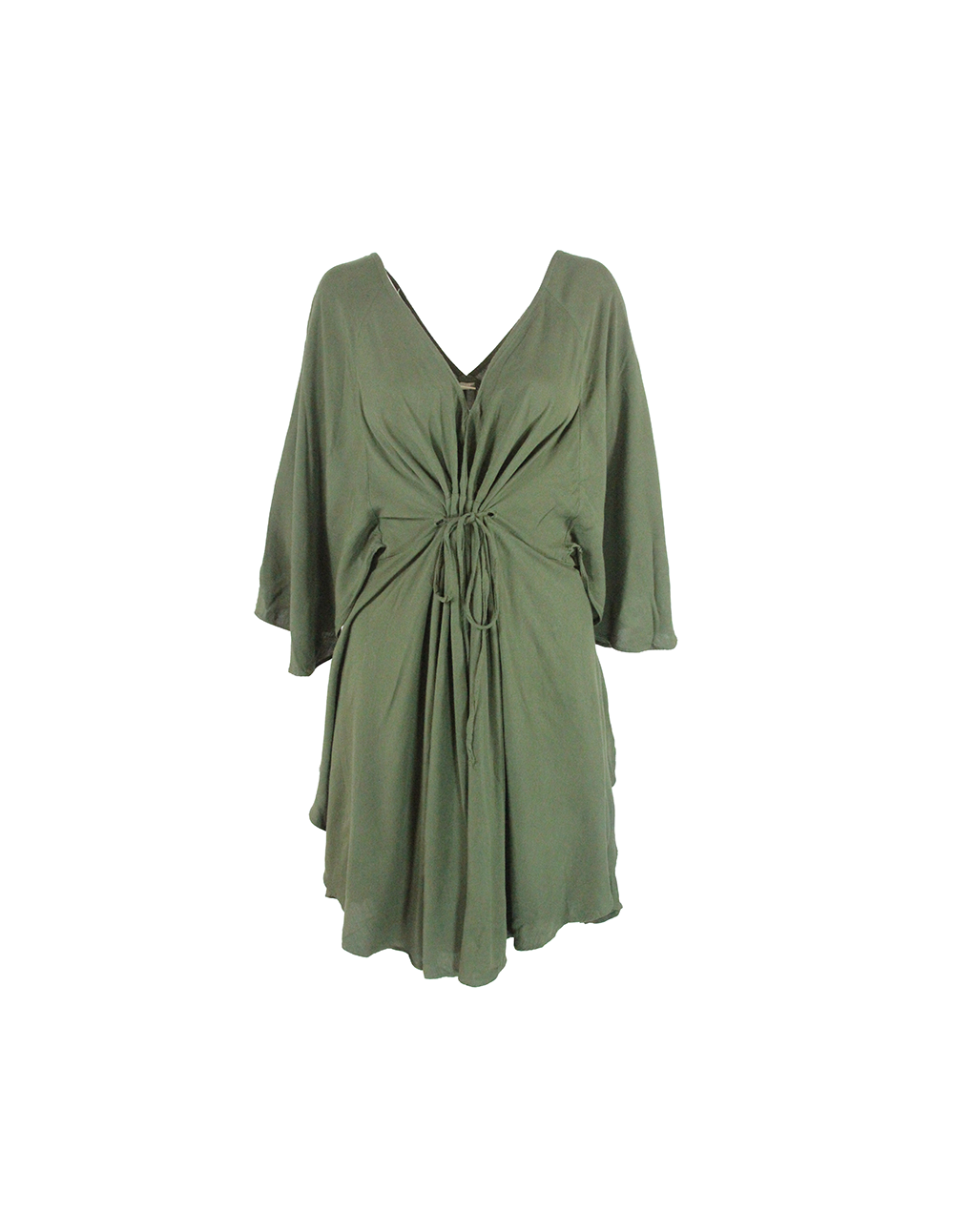 Vestidocurto verde musgo com amarração