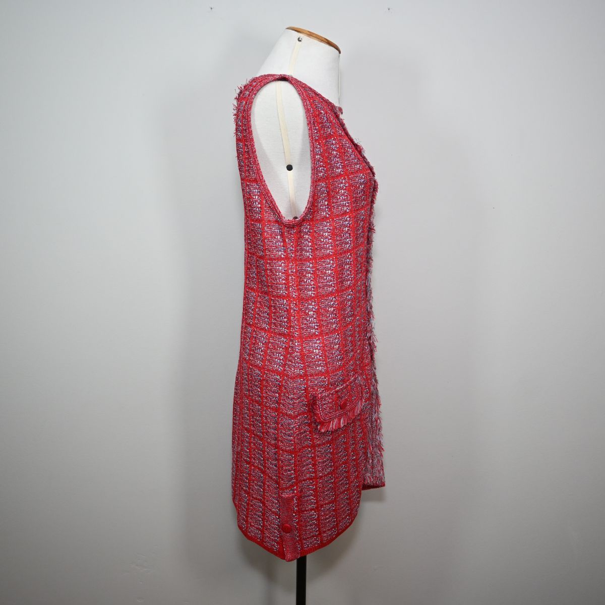 Vestido de malha tweed vermelho