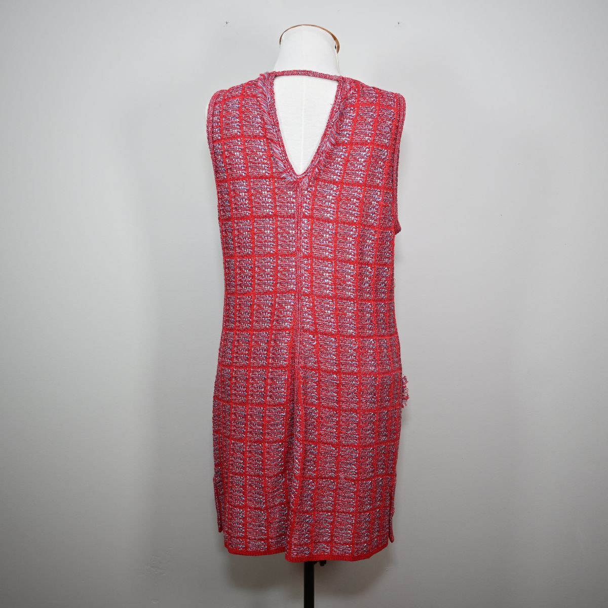 Vestido de malha tweed vermelho