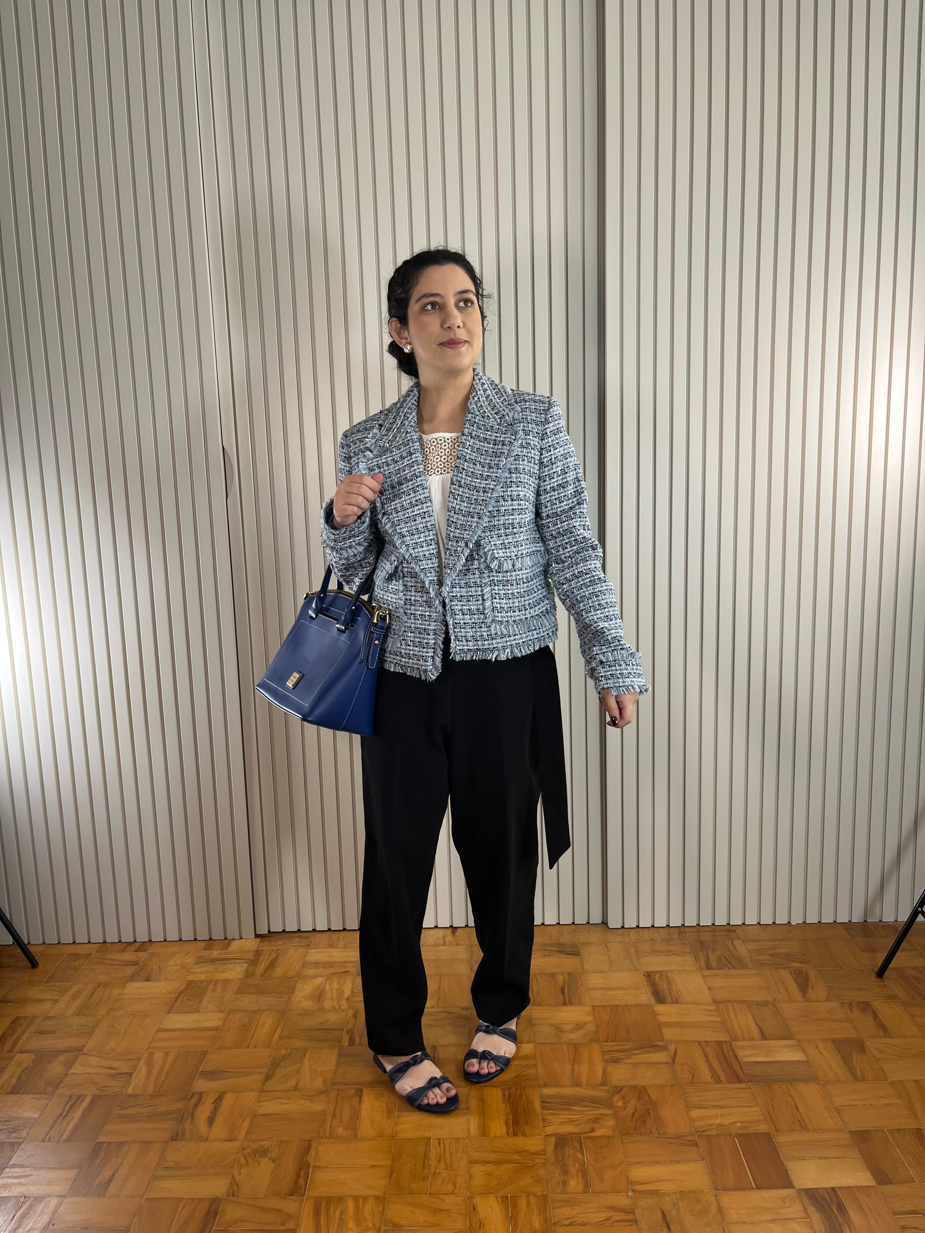 Blazer azul de tweed