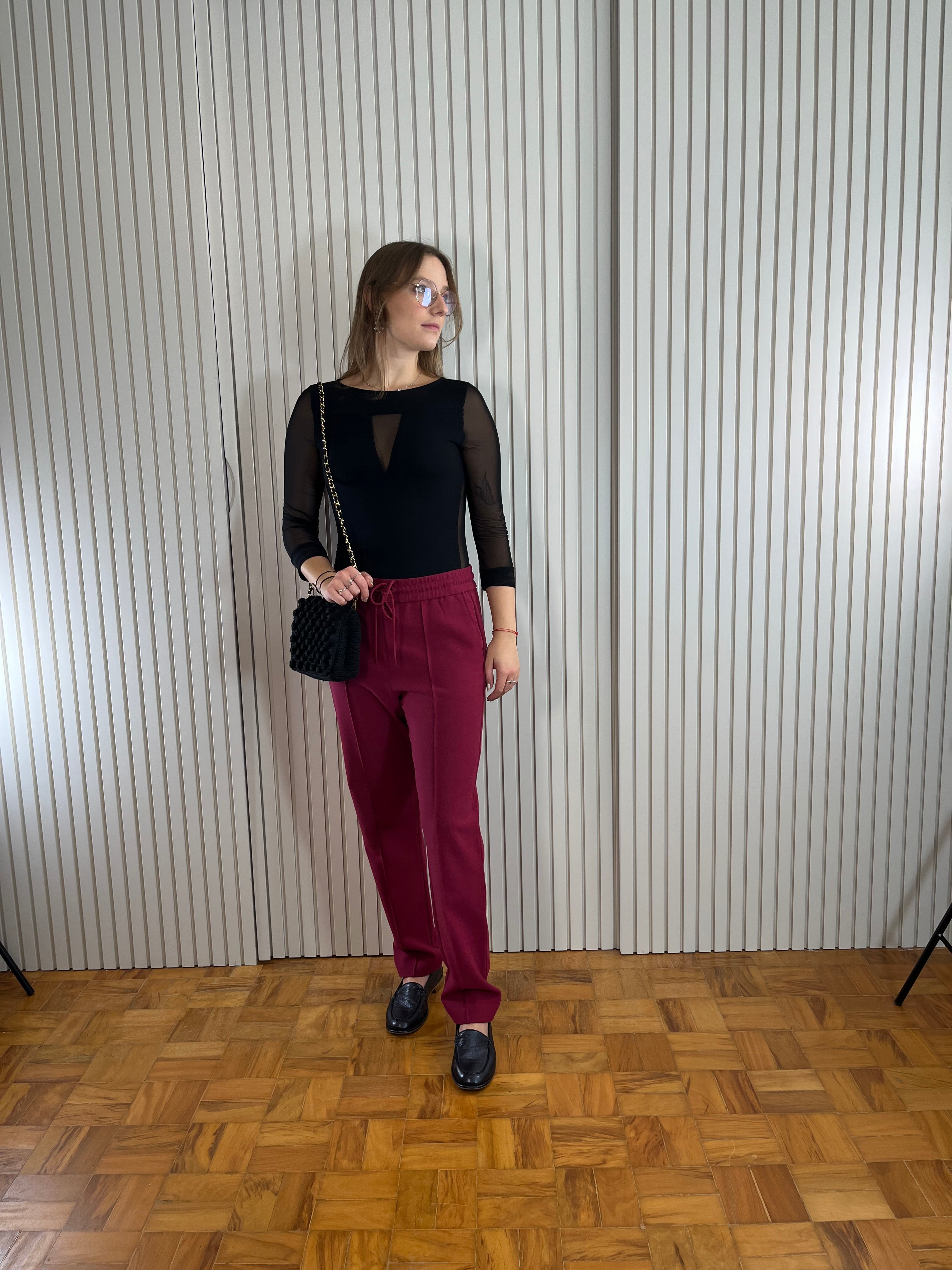 Calça rosa antigo alfaiataria