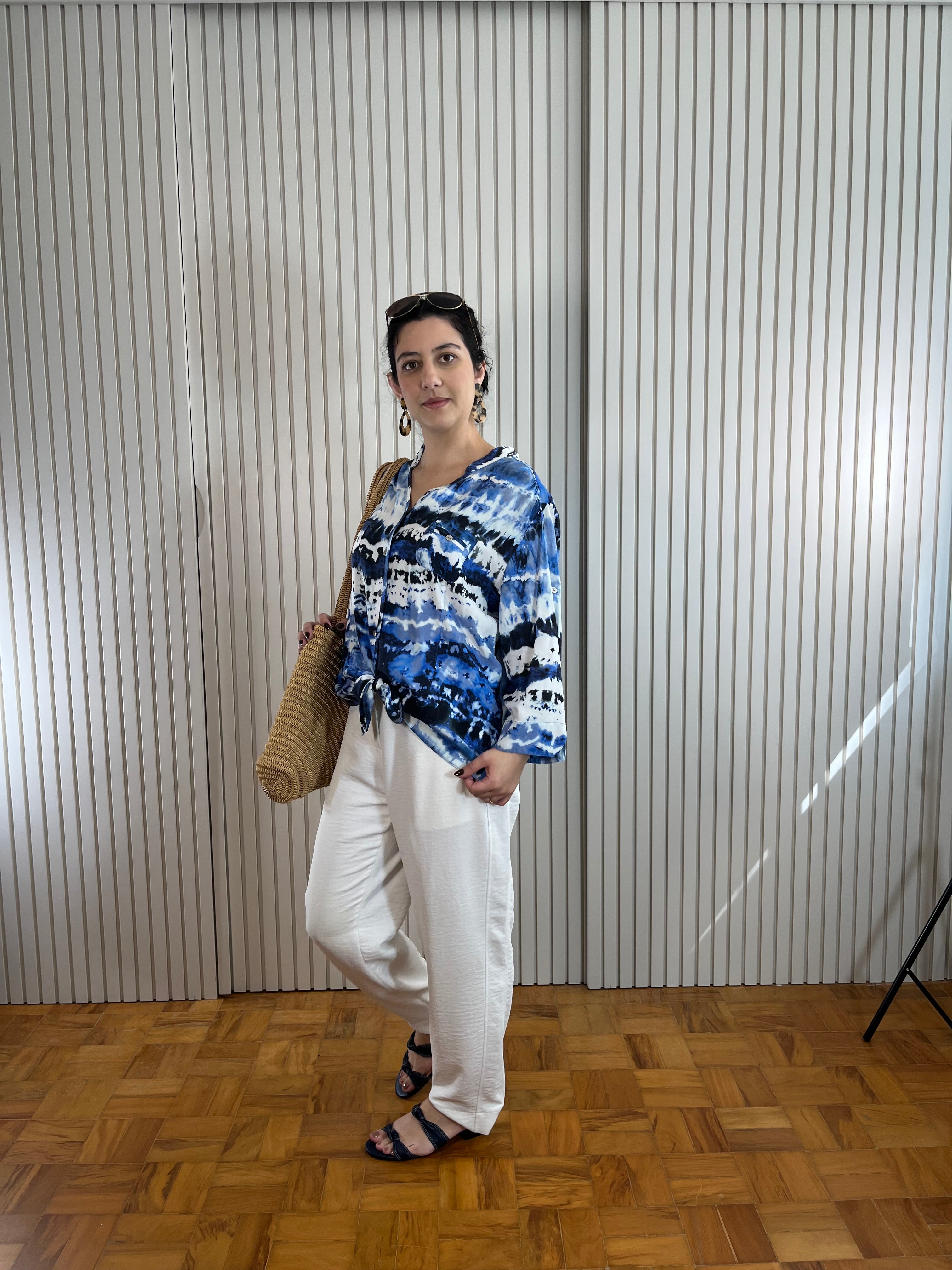 Camisa Azul Esatampada