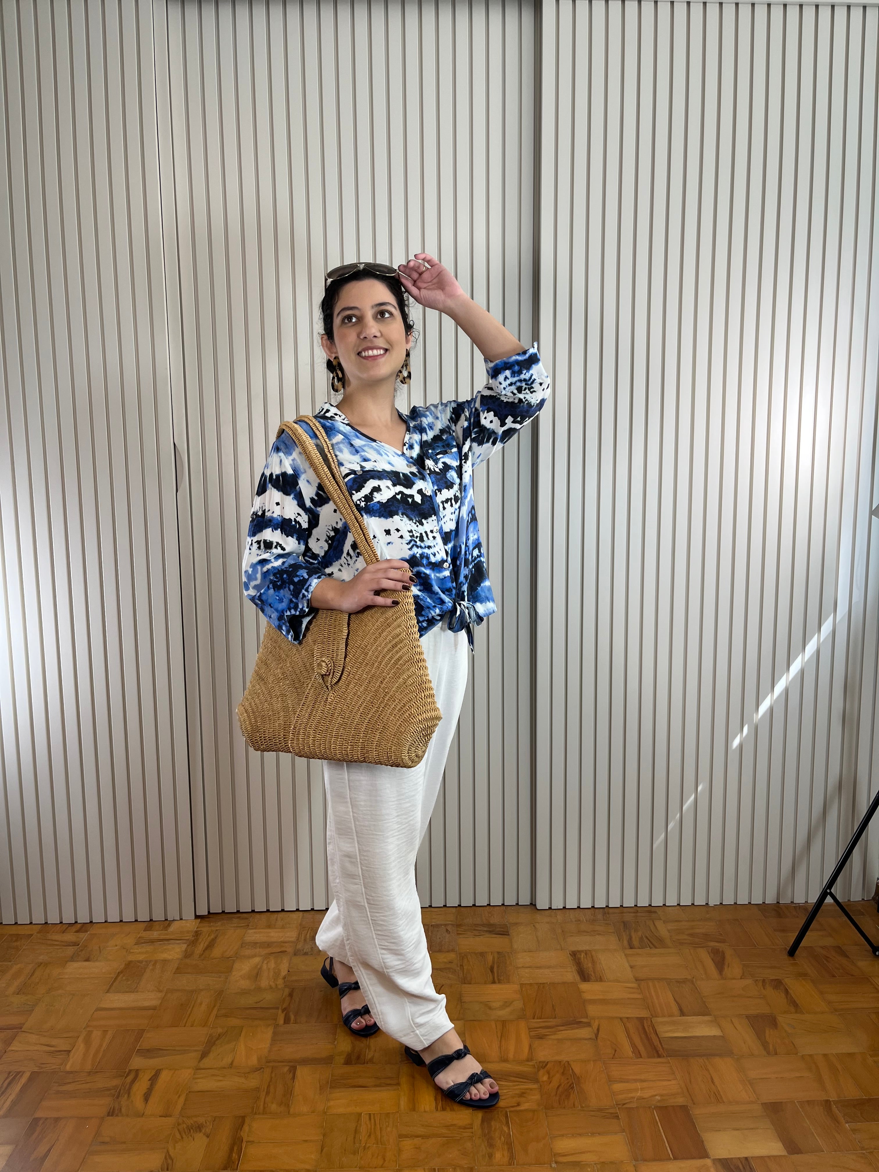 Camisa Azul Esatampada