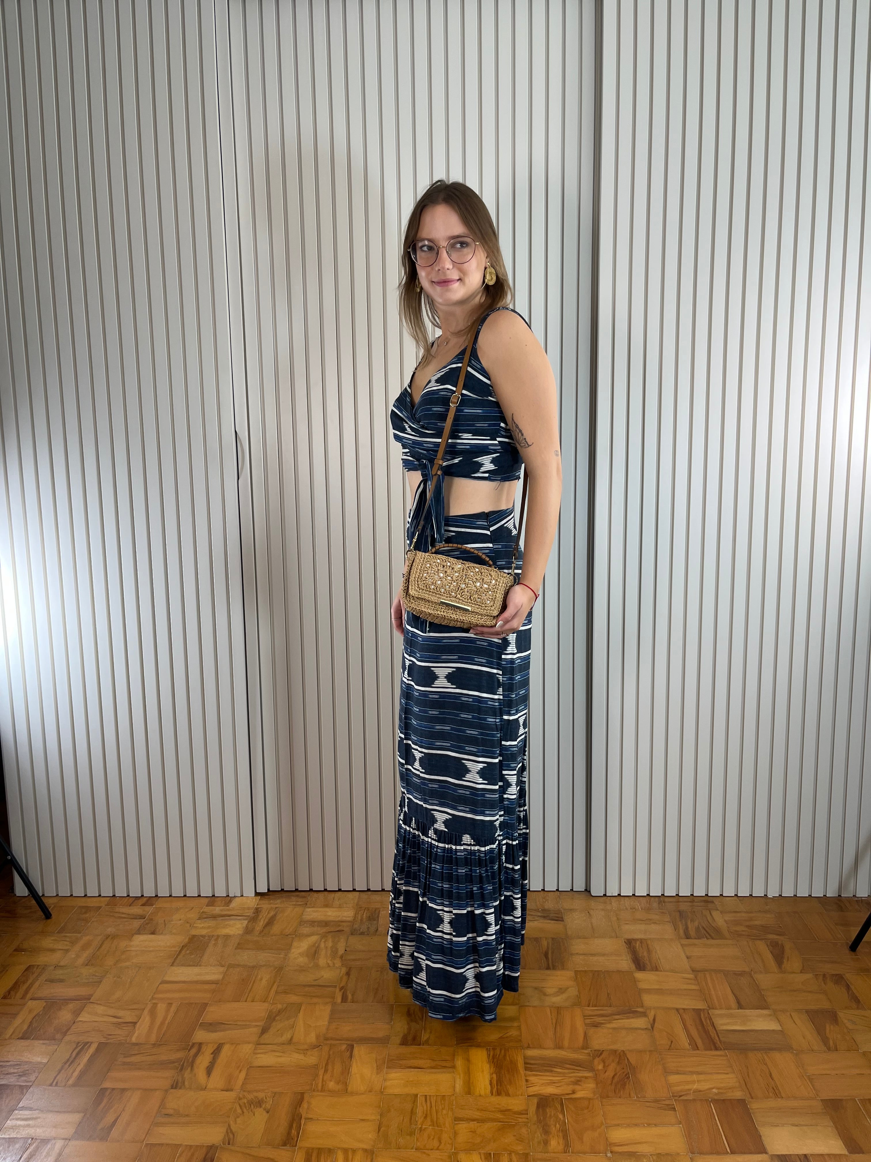 Bolsa Pequena de Crochê  Marrom