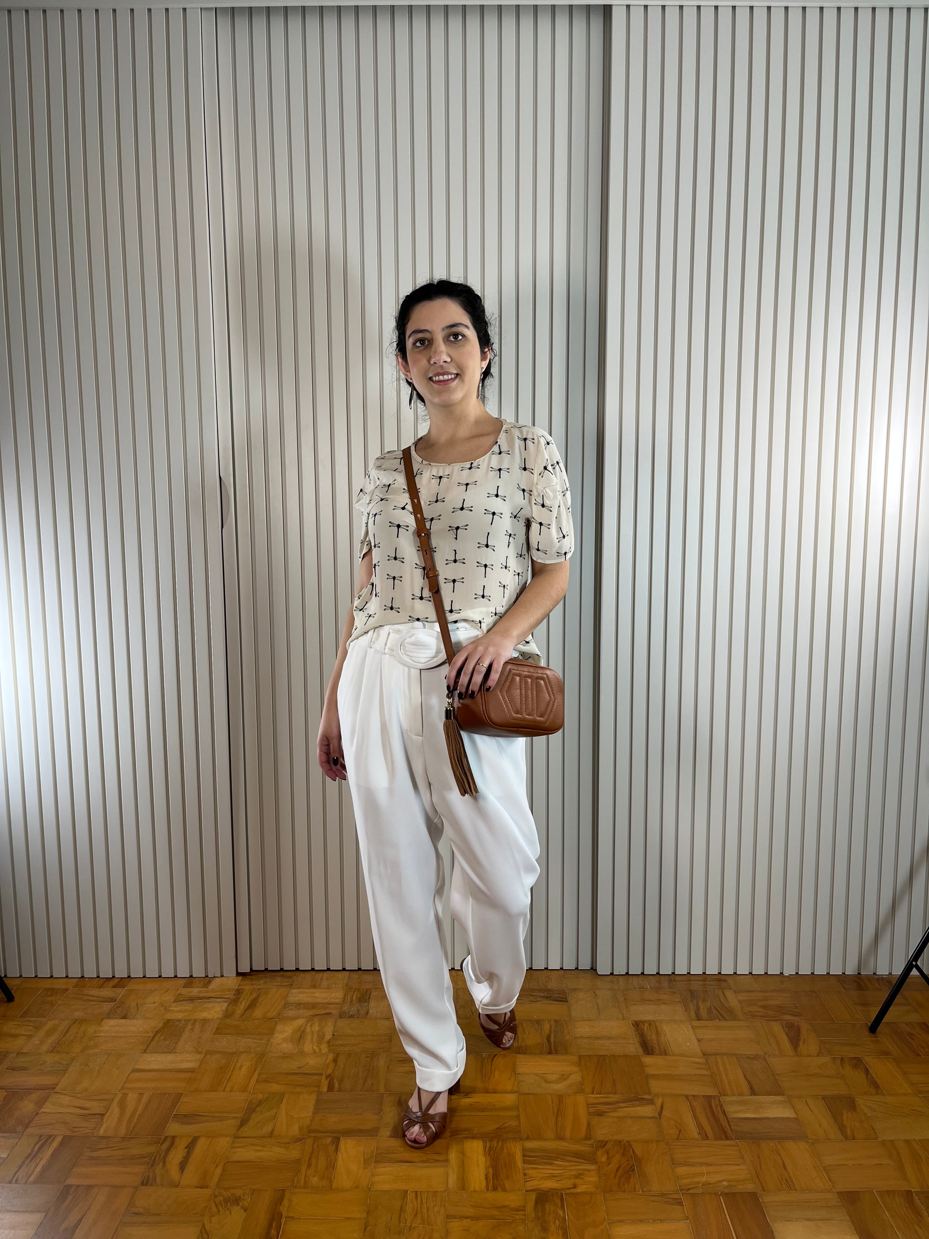 Bolsa Pequena de Couro Bege