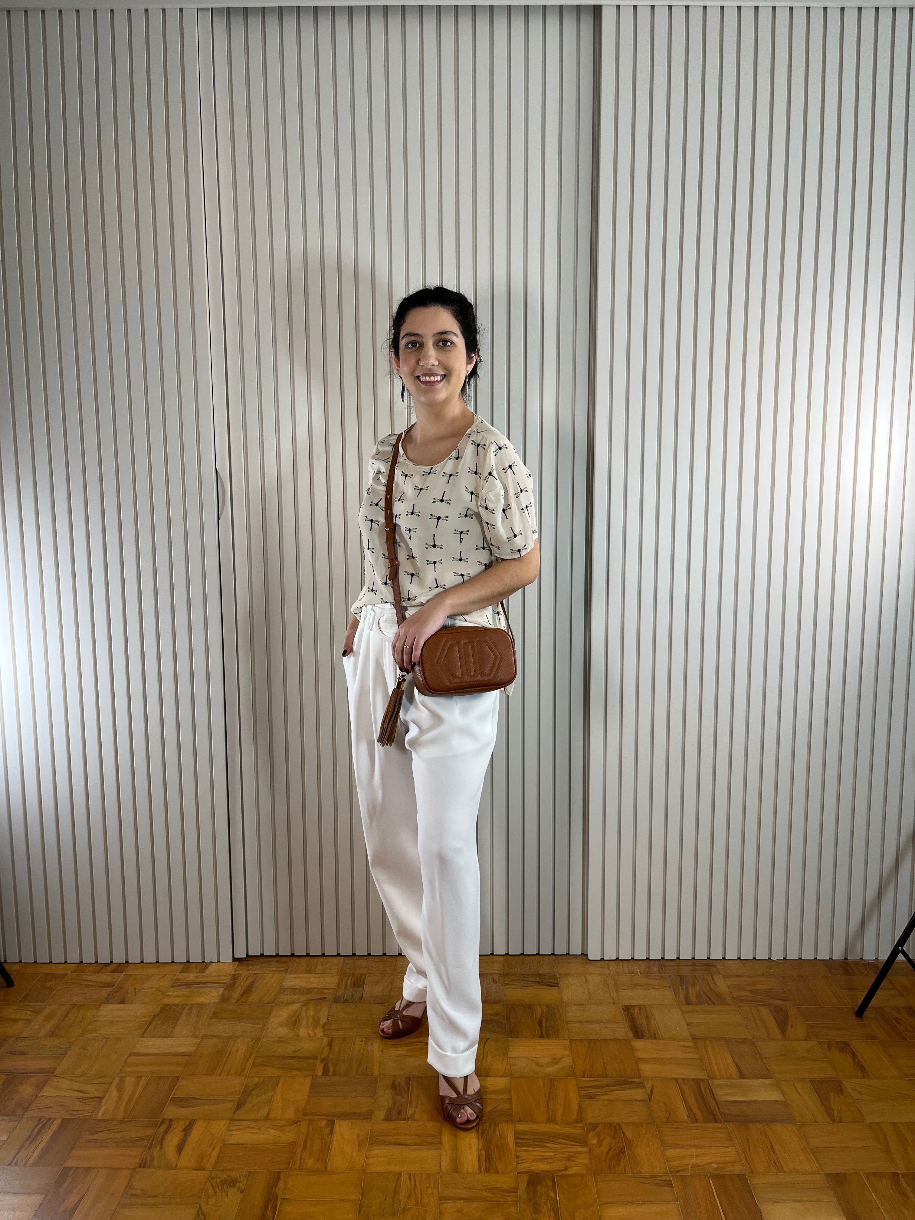 Bolsa Pequena de Couro Bege