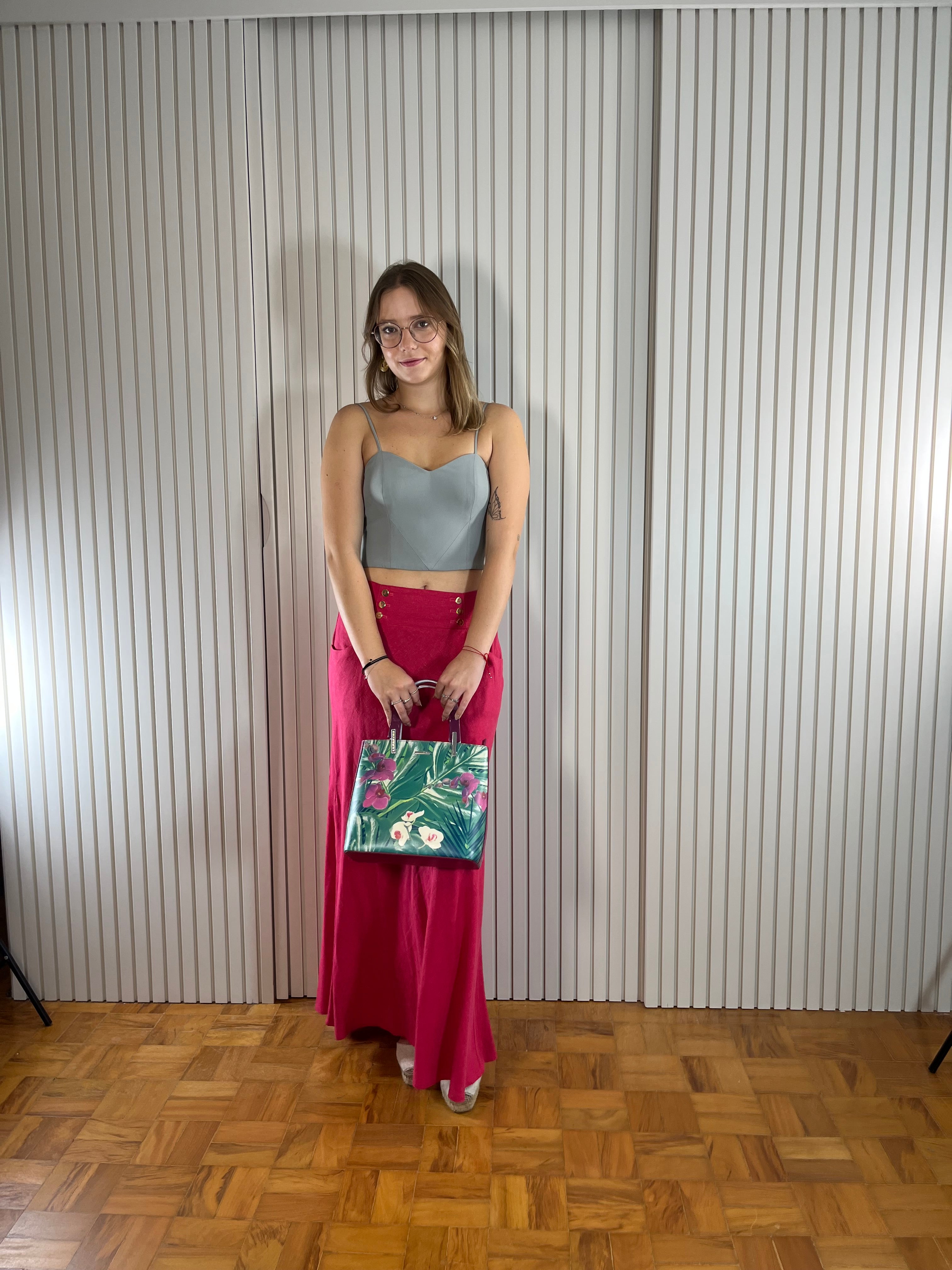 Bolsa Média com Estampa Floral