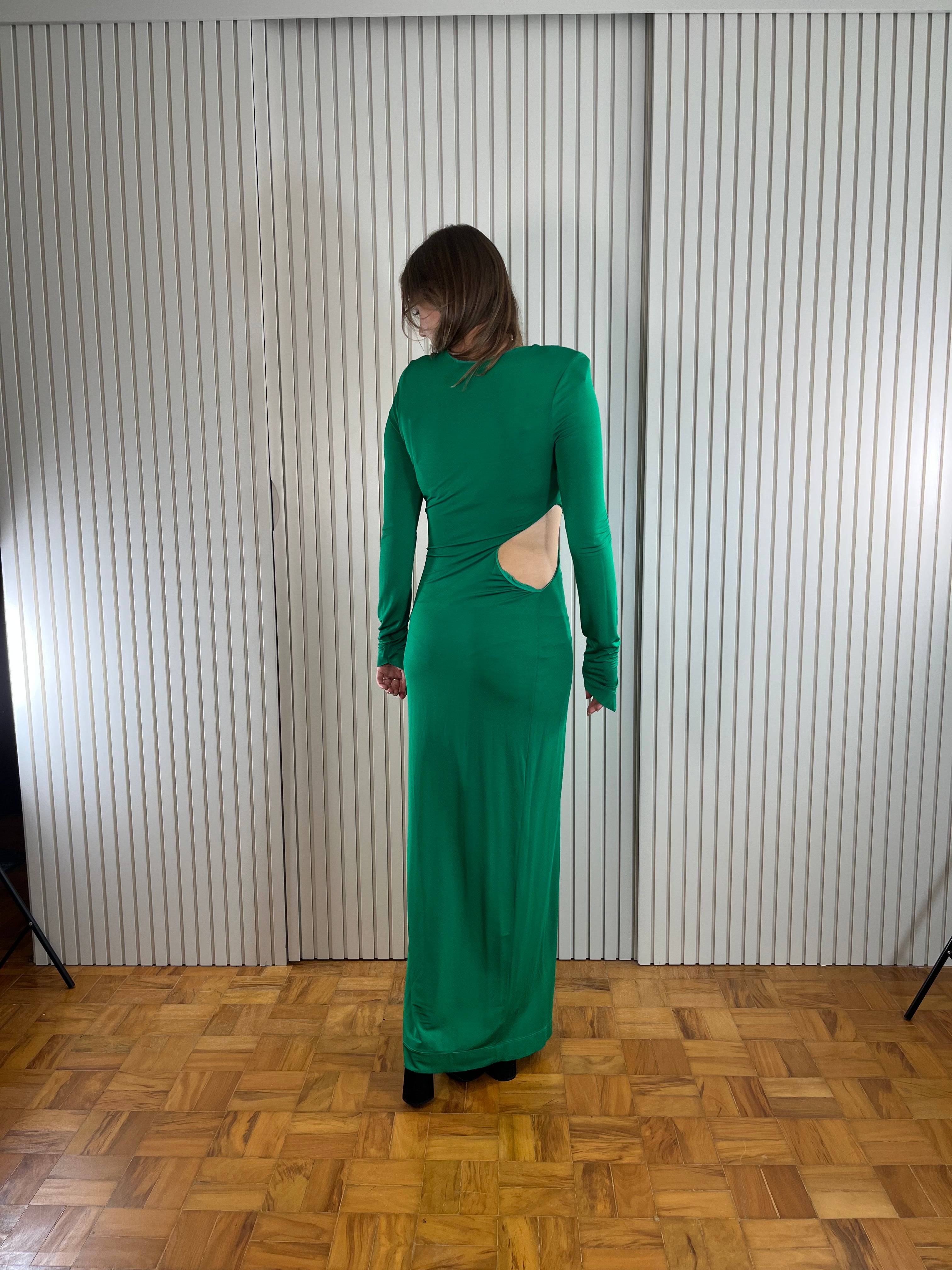 Vestido de festa longo verde