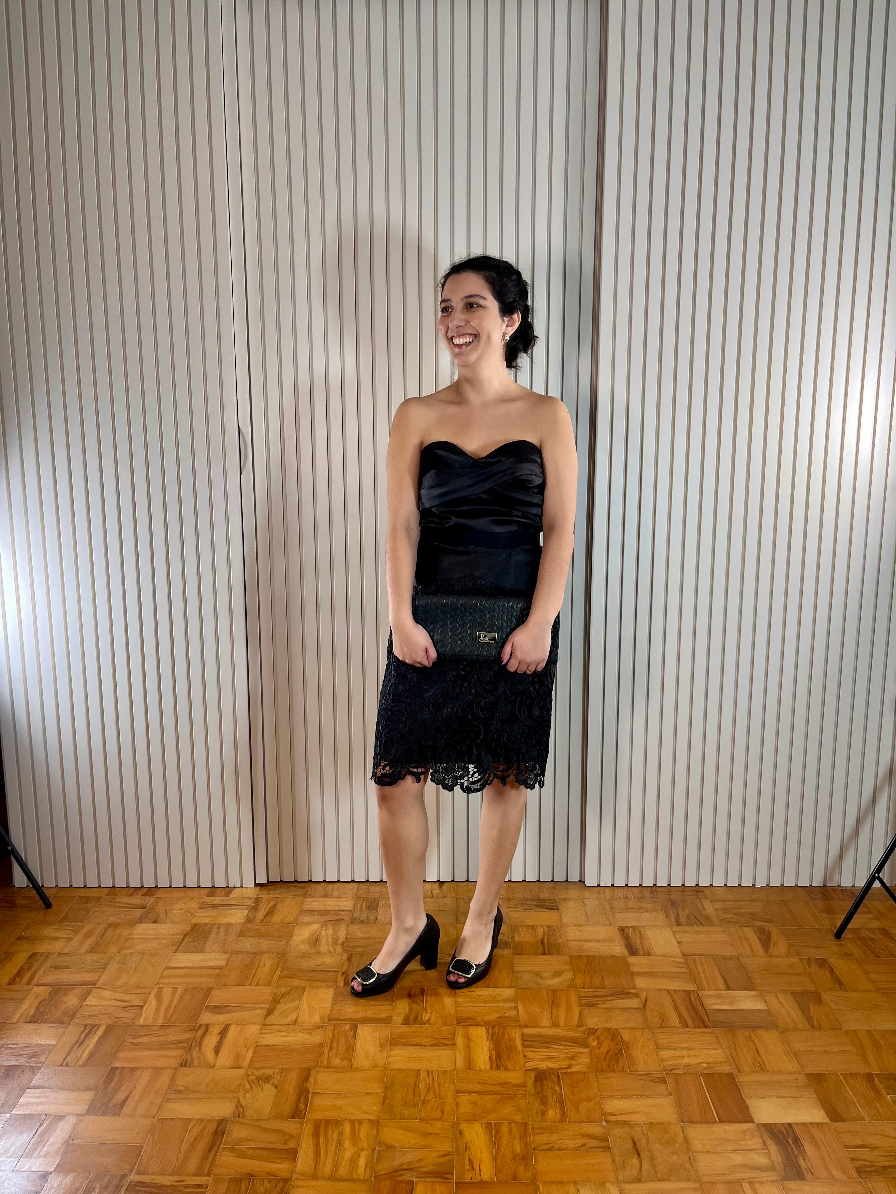 Vestido de Festa Preto Rendado