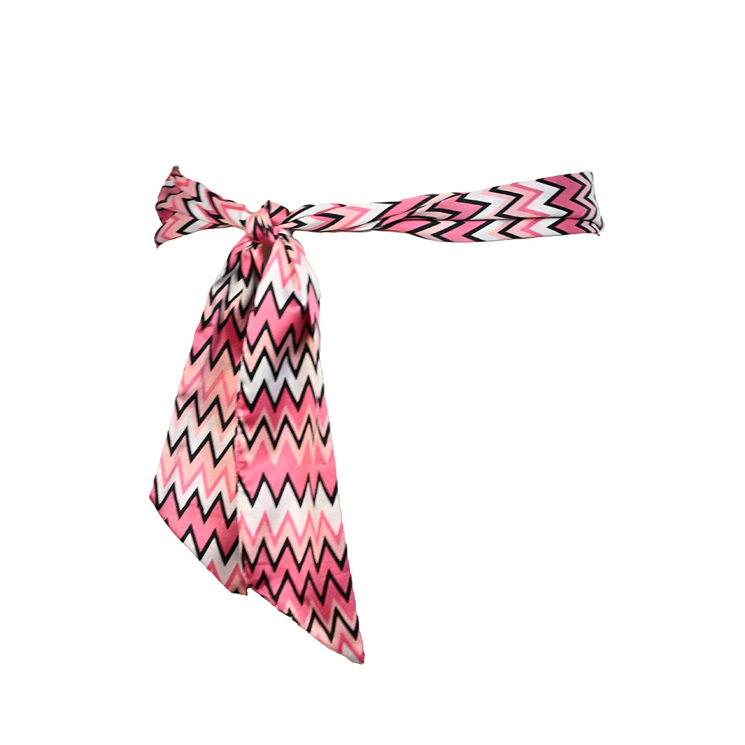 Cinto faixa rosa com zig-zag