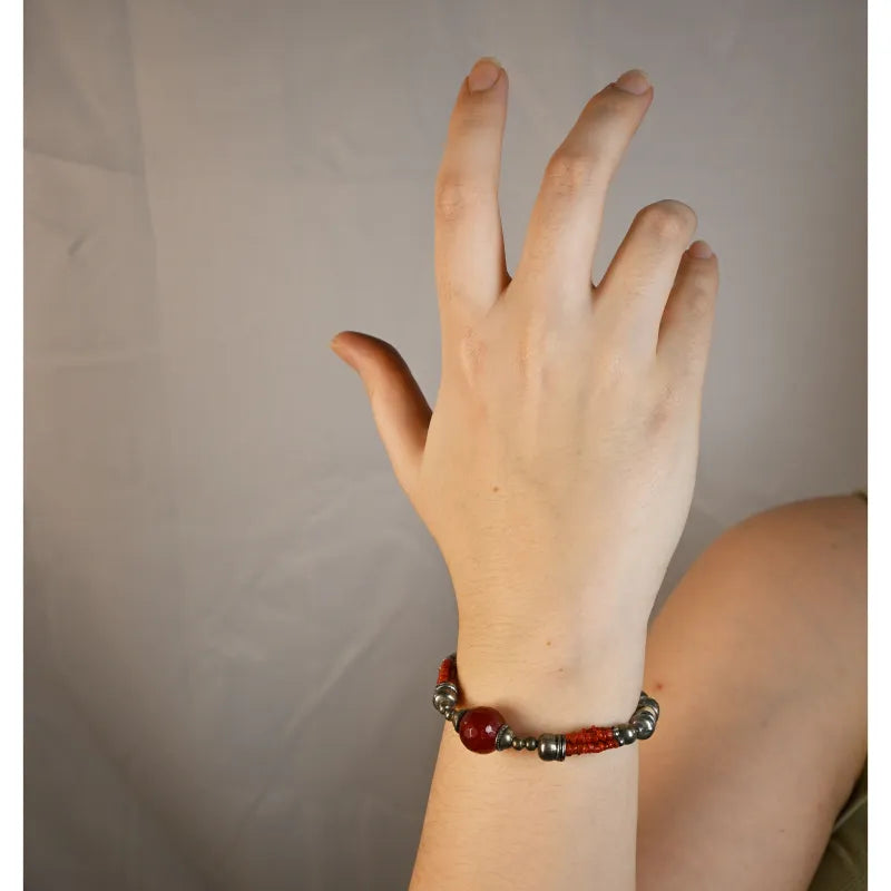 Pulseira com Pedra Vermelha