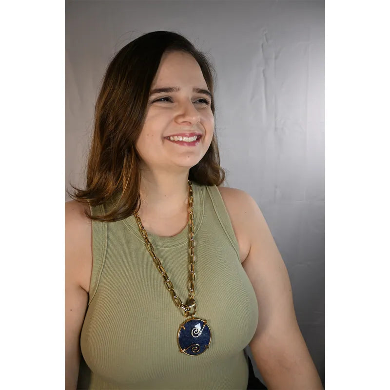 Colar com Pedra Lapis-lazuli