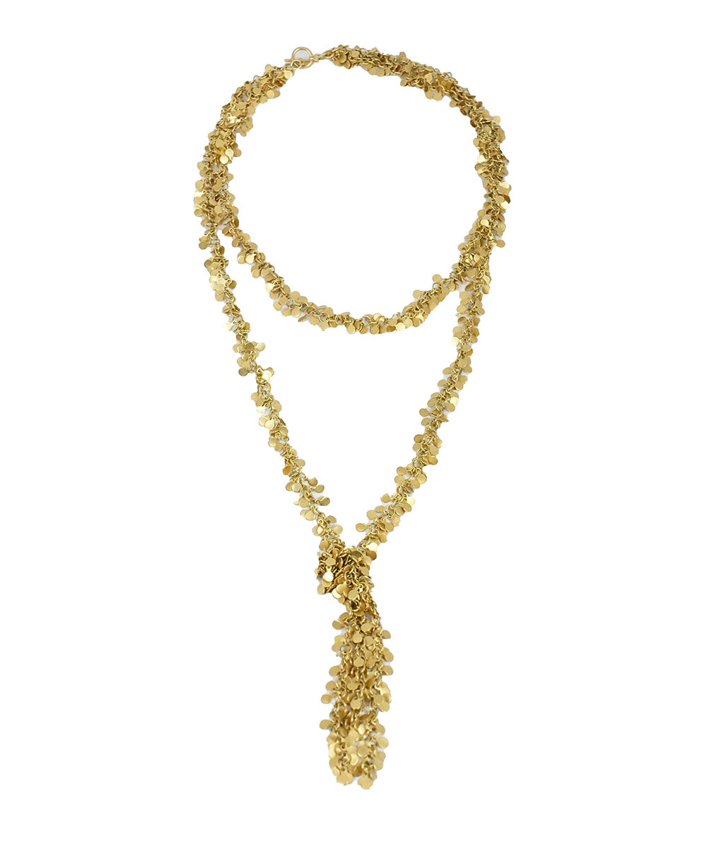 Colar Dourado Duplo com Nó