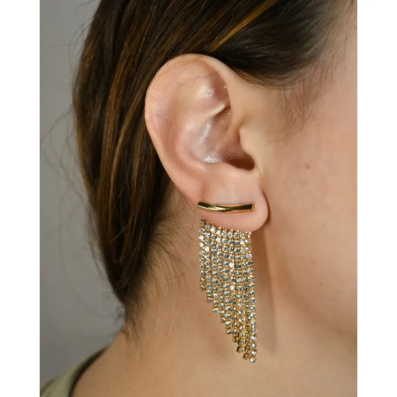 Brincos de Franjas com Strass