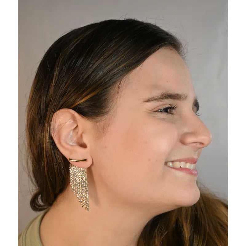 Brincos de Franjas com Strass