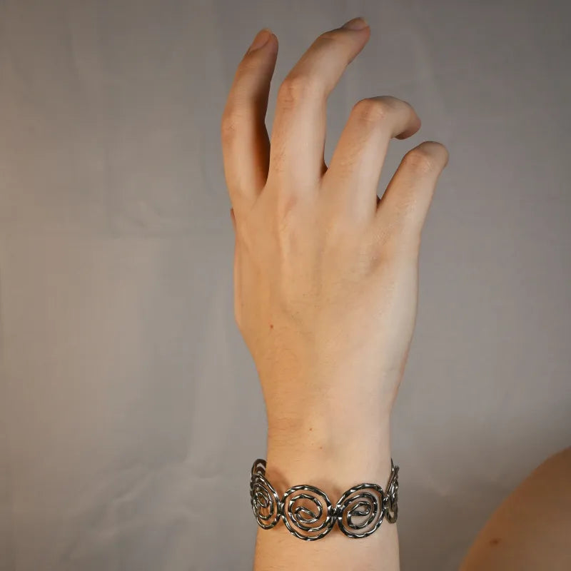 Pulseira Prata com Espirais