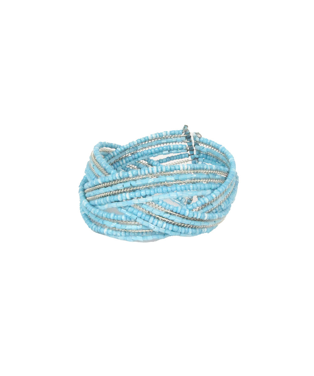 Pulseira Com Miçangas Azuis