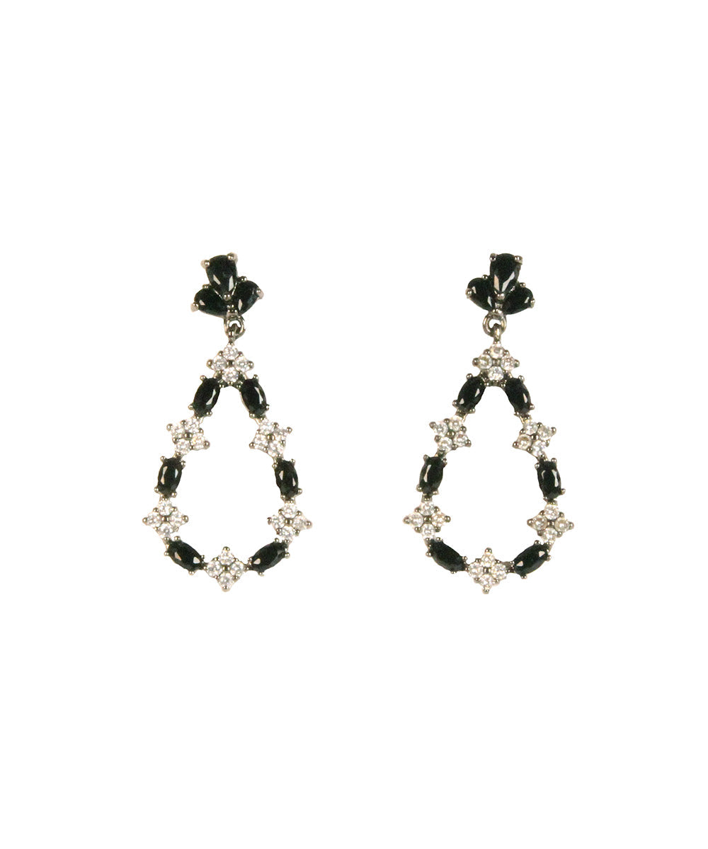Brincos com Pedras Pretas e Strass